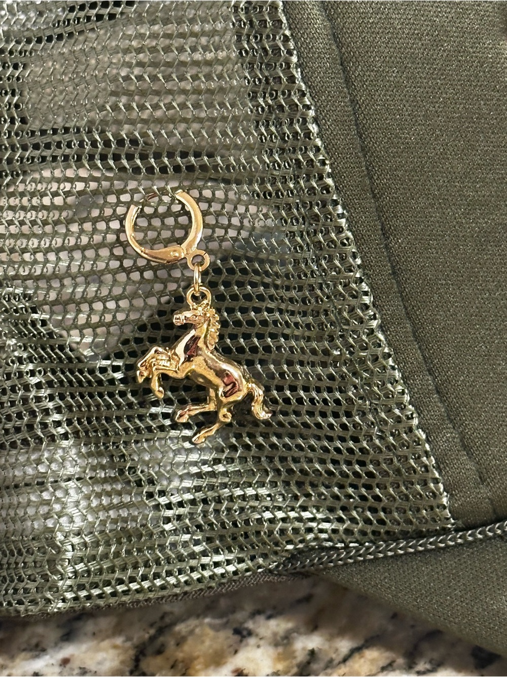 Long Live Cowgirls Olive Trucker Hat with Pink Stars and charms - Picture 4 of 8
